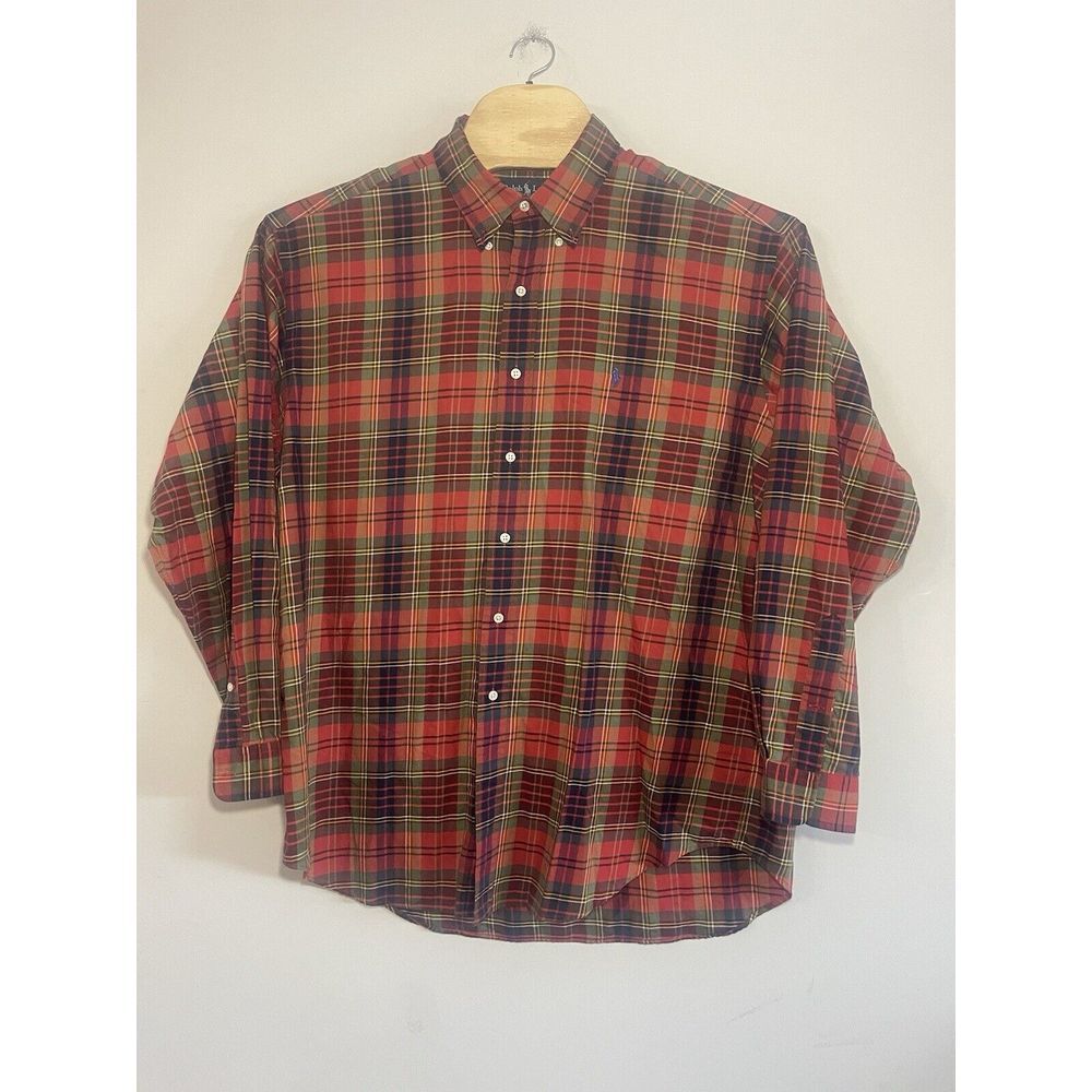 Polo Ralph Lauren Shirt adult‎ XXL long Sleeve Button Blake Multicolor